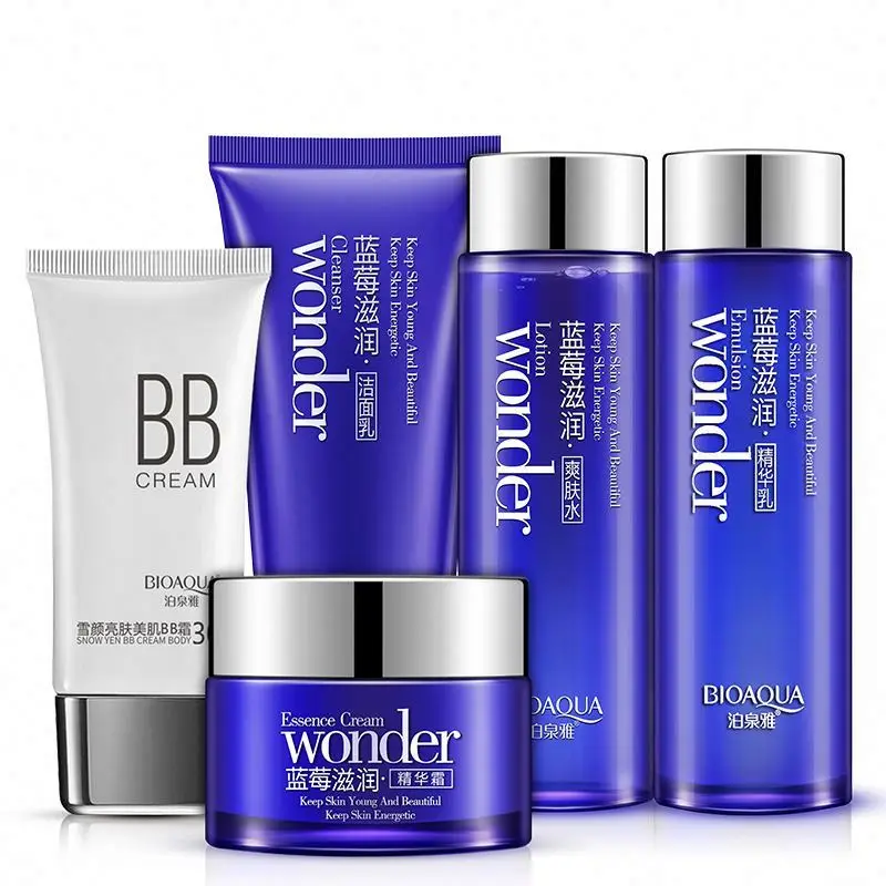 OEM/ODM BIOAQUA Blueberry Nourishing Five Pieces Set for Face Firming Moisturizing and Tender Skin Care Products
