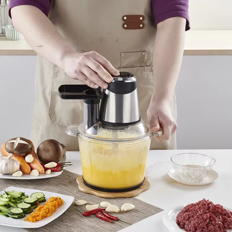 New Design Home Kitchen 4/6 Golden Blades Meat Chopper Vegetable Home Glass Stainless Steel Electric Meat Grinder