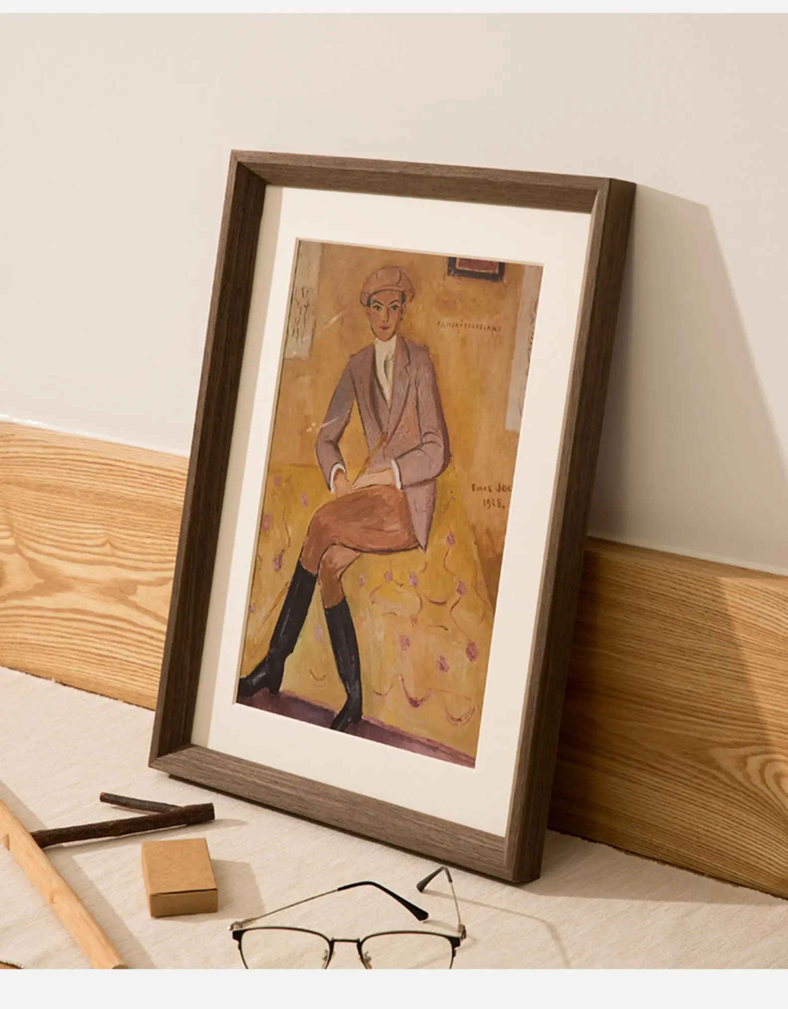 Simple MDF wooden photo frame, A4 retro photo hanging on the wall, customized by the manufacturer