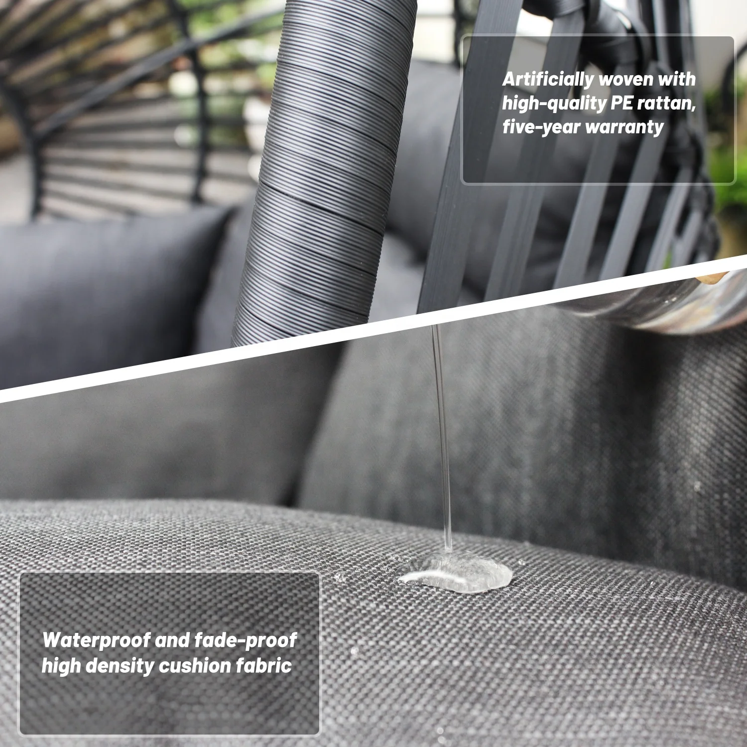 Patio Swings Garden Home Furniture KD with cushion Swing Egg Outdoor rattan Hanging Chair