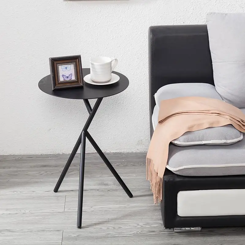 
Nordic modern contracted sofa aureate iron art head of a bed round side table metal end table black bedroom 