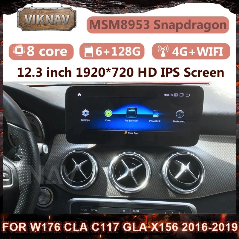 Android 128GB GPS Navi Car Radio for Mercedes Benz A W176 CLA C117 GLA X156 2016-2019 carplay Multimedia Player Head Unit