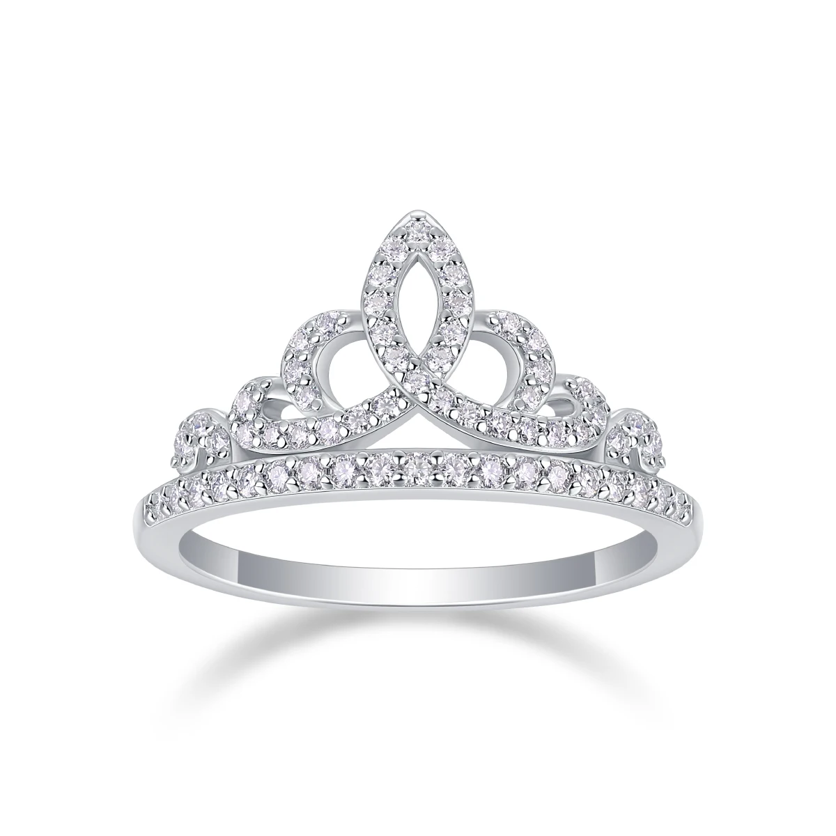 XIXI Wholesale Fashion Jewelry Rings 925 Sterling Silver Moissanite Princess Crown Ring For Women Girls