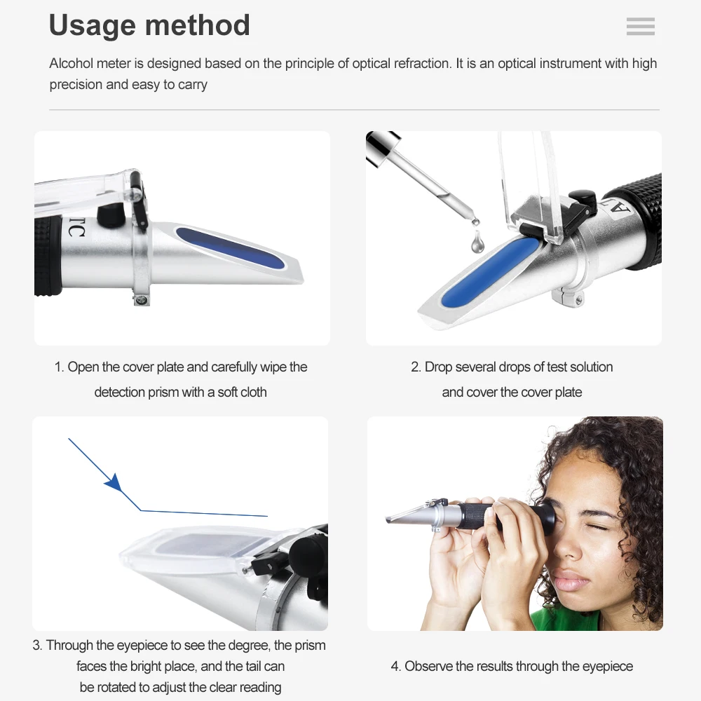 4 in 1 Antifreeze Coolant Automobile Diesel Exhaust Fluid Battery Acid Vehicle Urea Refractometer