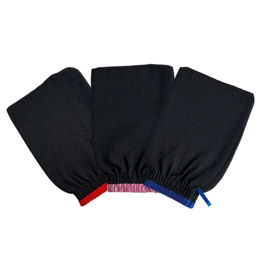 Natural turkey mulberry silk skin nylon silicone shower exfoliating glove morocco