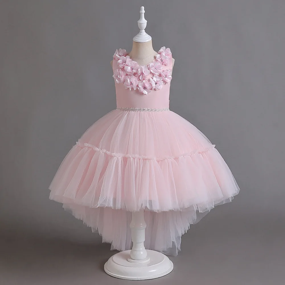 Goodada Garment  High Quality Girls Wedding Dresses Christmas Ball Gown Kids Princess Birthday Long Trailing Dress