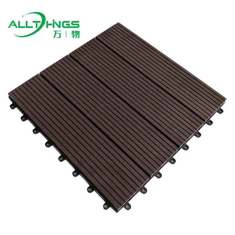 Waterproof DIY Wood Composite Floor Interlocking Plastic Outdoor Decking Tiles luxury vinyl