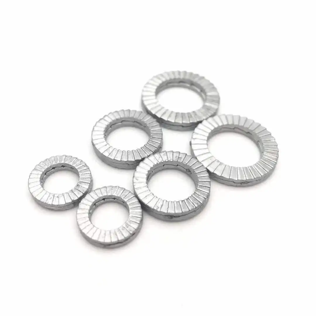 DIN25201 spring steel double lock washer Dacromet Plated Self Locking Wedge Lock Washer