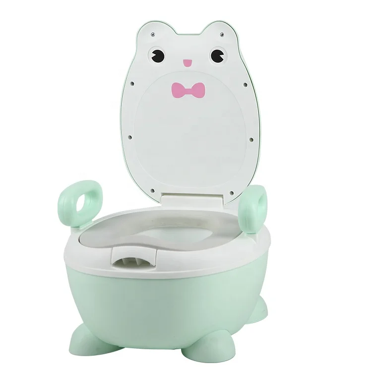 BPA free stock wholesale easy cleaning frog simple design plastic baby potty