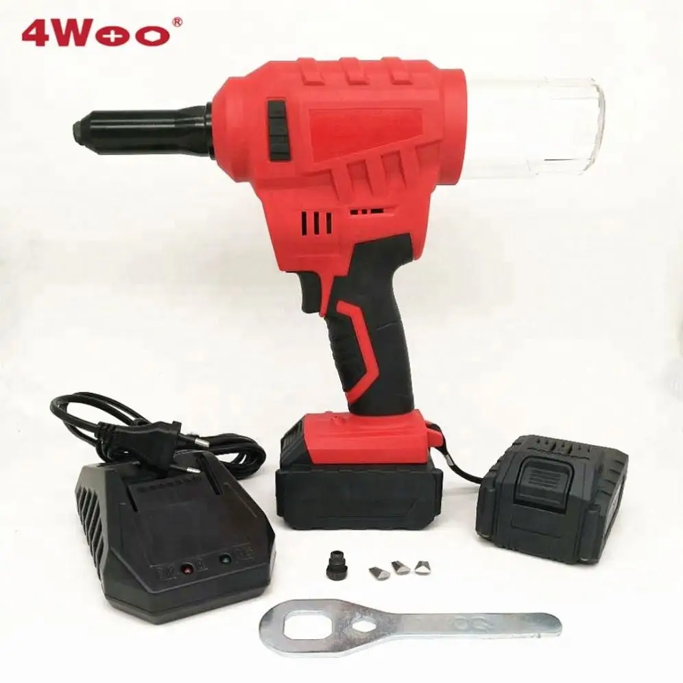 New Electric Battery Riveter Rivet Gun Power tools Set for 2.4-6.4mm rivets