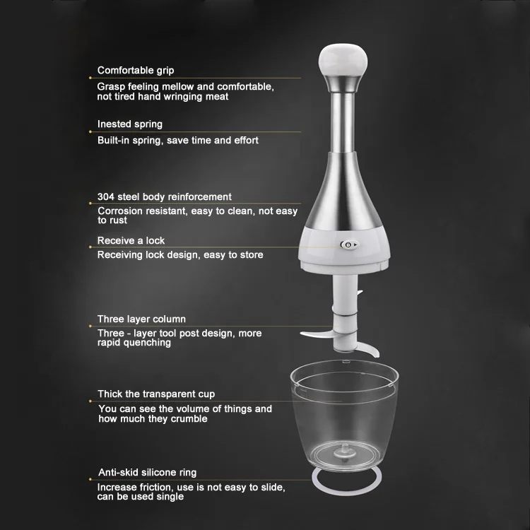 Factory custom Manual Mini Vegetable Ginger Food chopper Shape Bowling Garlic Chopper