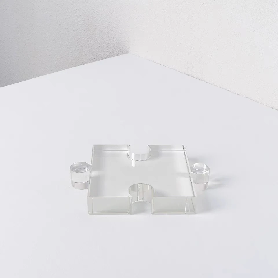Three-dimensional geometric puzzle crystal ornaments clear crystal ornaments