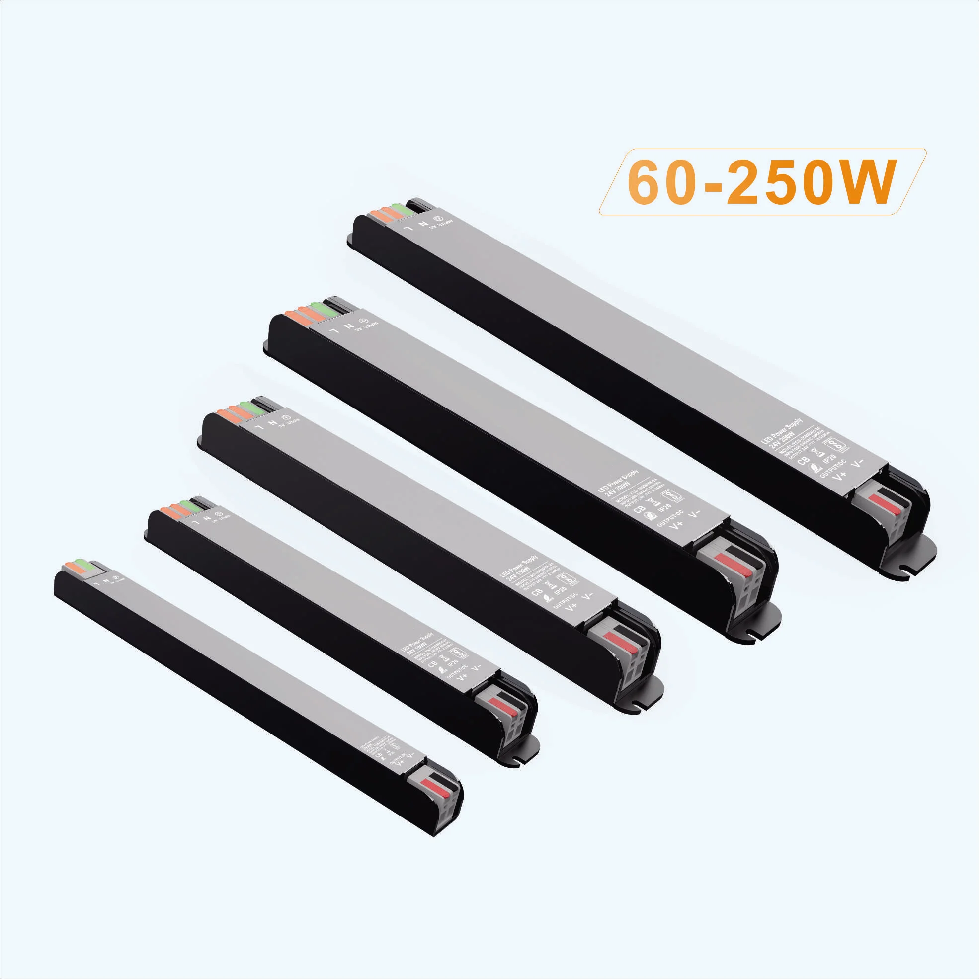 Ultra small indoor led power supply AC175-264V/100-130V output voltage 12v/24v/36v/48v 36w 60w 100w 150w 200w 250 led driver