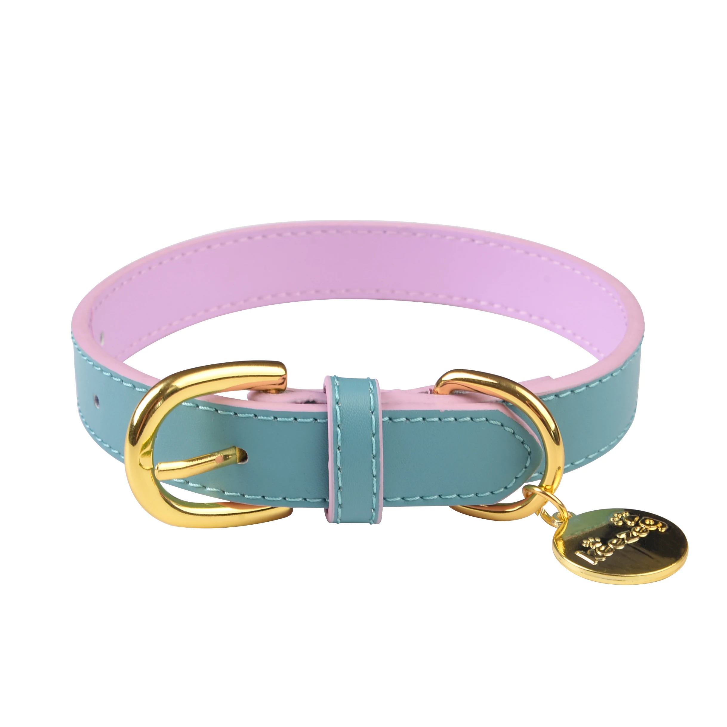 2021 New Contrast color Designer pet dog collar leather