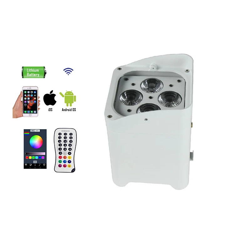 Заводская цена аккумулятор 4X18 Вт Rgbwa 5 в 1 Wi-Fi беспроводной Dmx512 Светодиодный прожектор для сцены вечеринки