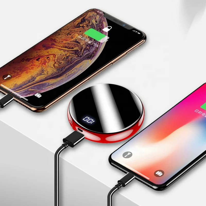 2023 New Arrivals Custom Smart Wallet Power Bank Portable Fast Charging 8000mAh Mini Specular Power Bank For Mobile Phones