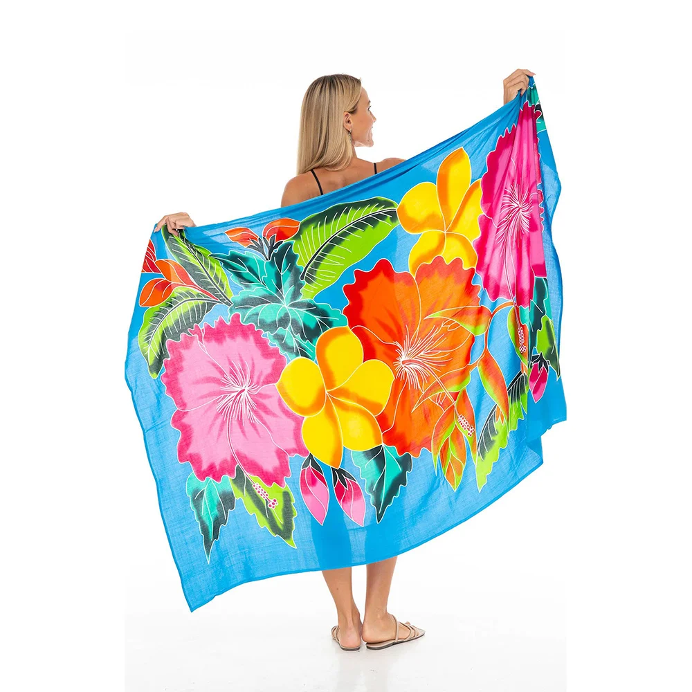 Usa Hawaii Custom Design hot sale 100% rayon sarong pareo beach towel