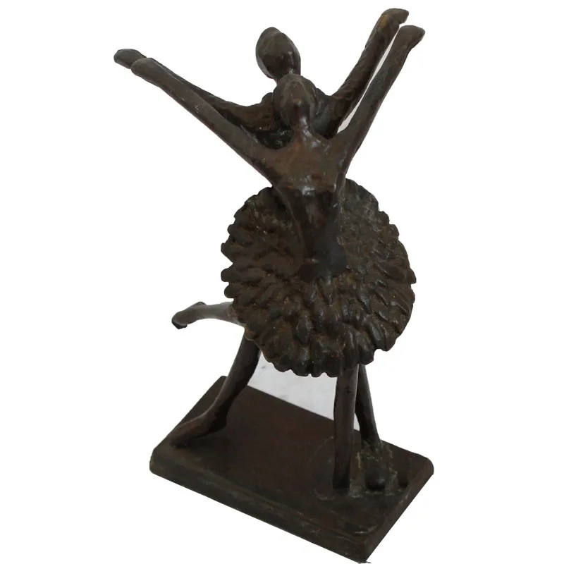 Home Decor Handicraft Cast Iron Bronze Metal Ballet Dancing couple  Statues Ballet Dancer Sculpture Hot Sale Factory Price