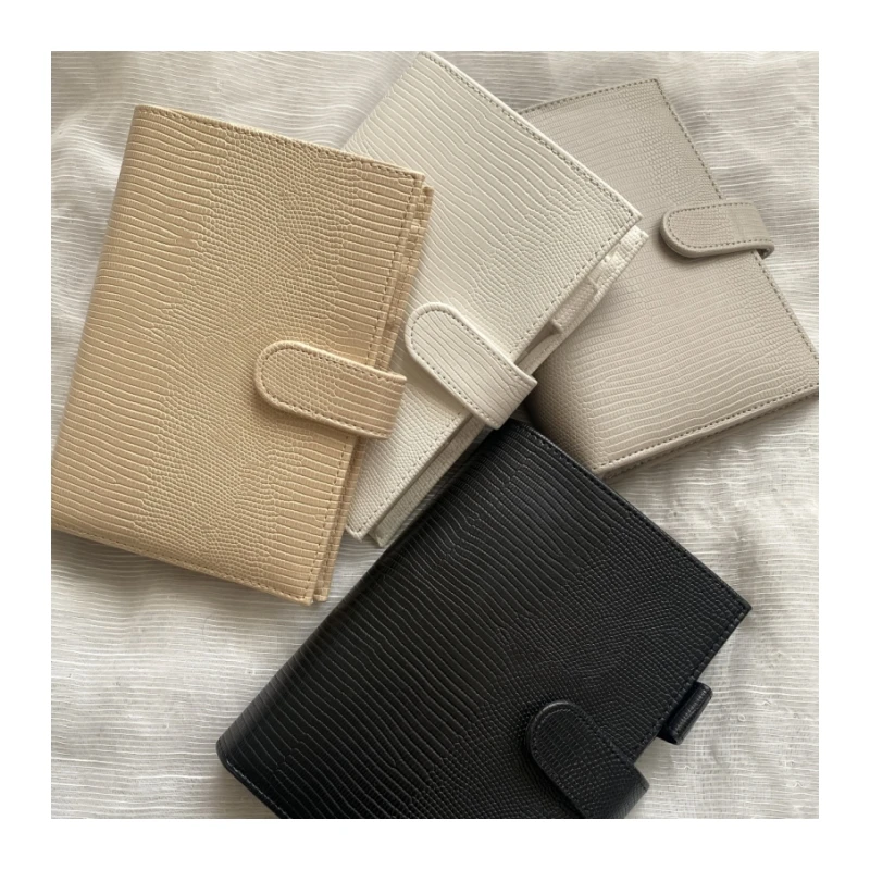 Wholesale pu leather 6ring binder diary journal A5A6 budget binder wallet notebook cover custom logo