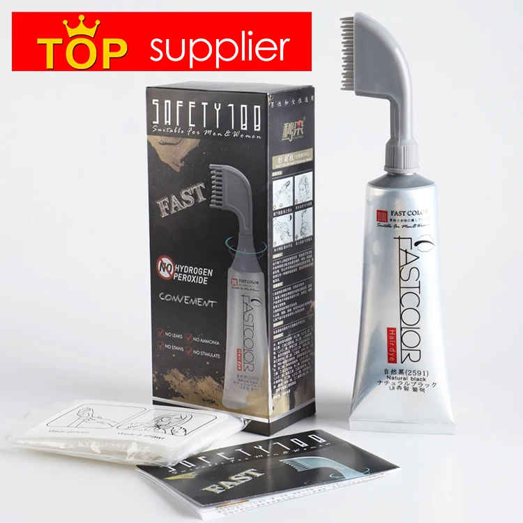 FULLY Factory New Easy FastColor Hair Dye Comb No Ammonia Black Hair Dye