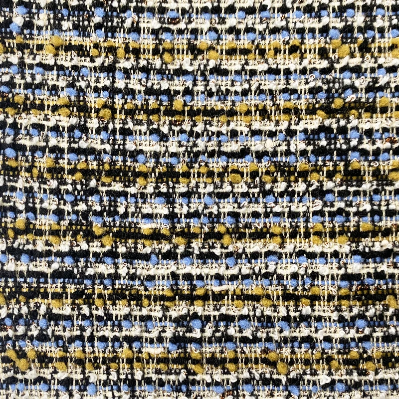 Harvest knitted polyester rayon spandex colorful boucle lurex tweed fabric for coat and jacket