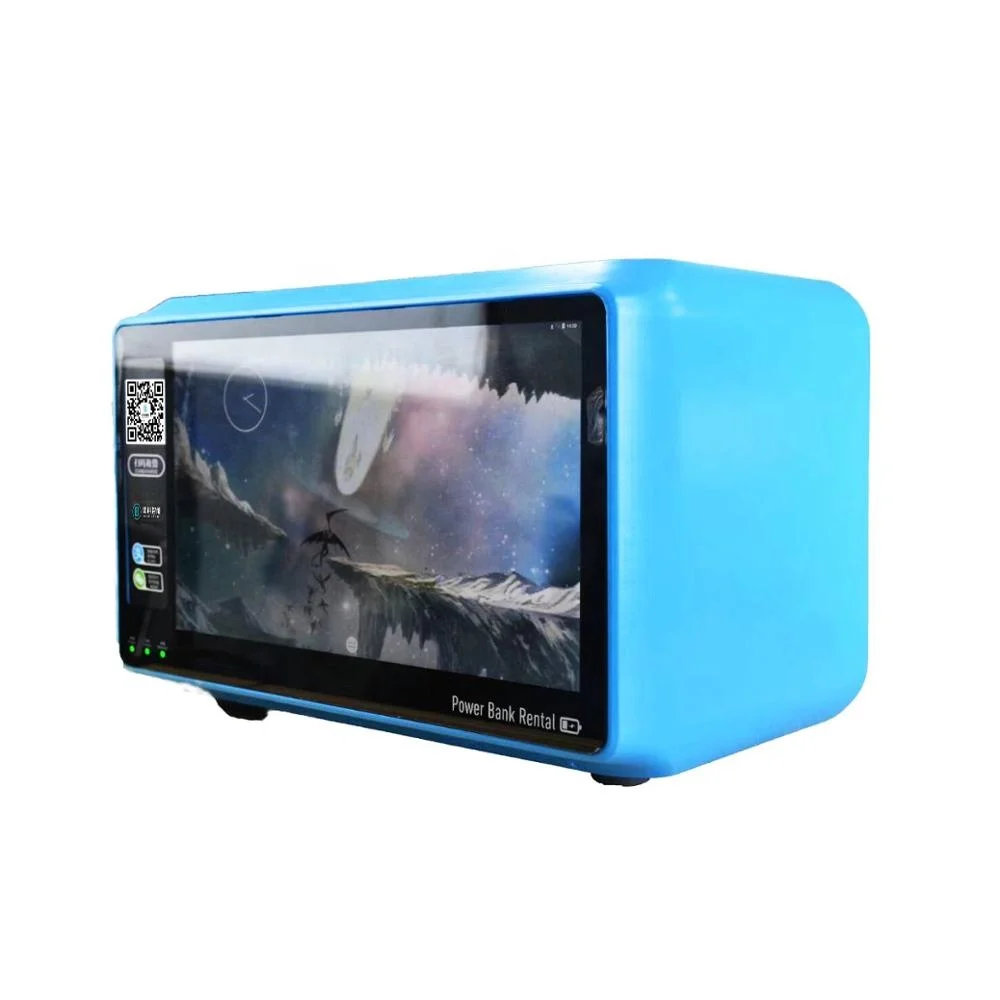 10 ячеек зарядная станция с 12,5 дюймовым рекламным экраном для аренды