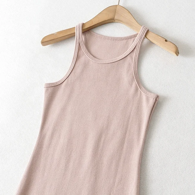 Private label ladies solid color fitted sexy mini dress casual tank top ribbed dress women bodycon