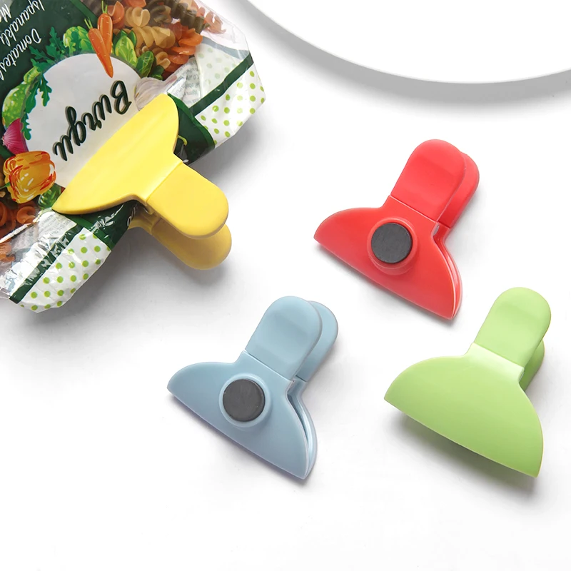 Customizable colors Pack Of 6 Colorful Plastic Chip Bag Clips Seal Pour Food Storage Bag Sealing Clip
