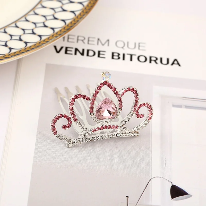 Newest Children Crystal Diamond Party Crowns Rhinestone Princess Crown For Girls Crown with Comb
