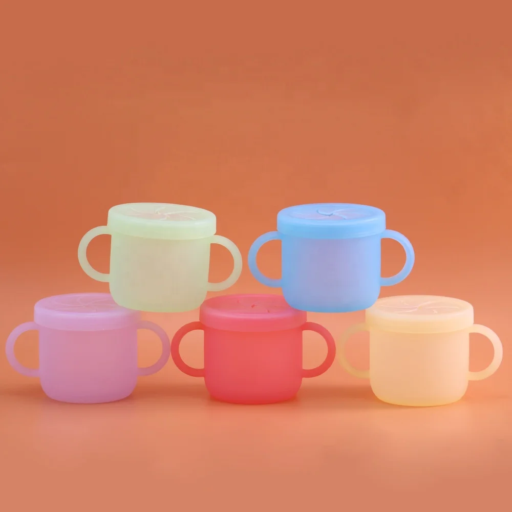 3 in 1 Training Cups eco friendly Treat Catcher cups silicone snack cup baby food containers for baby toddlers