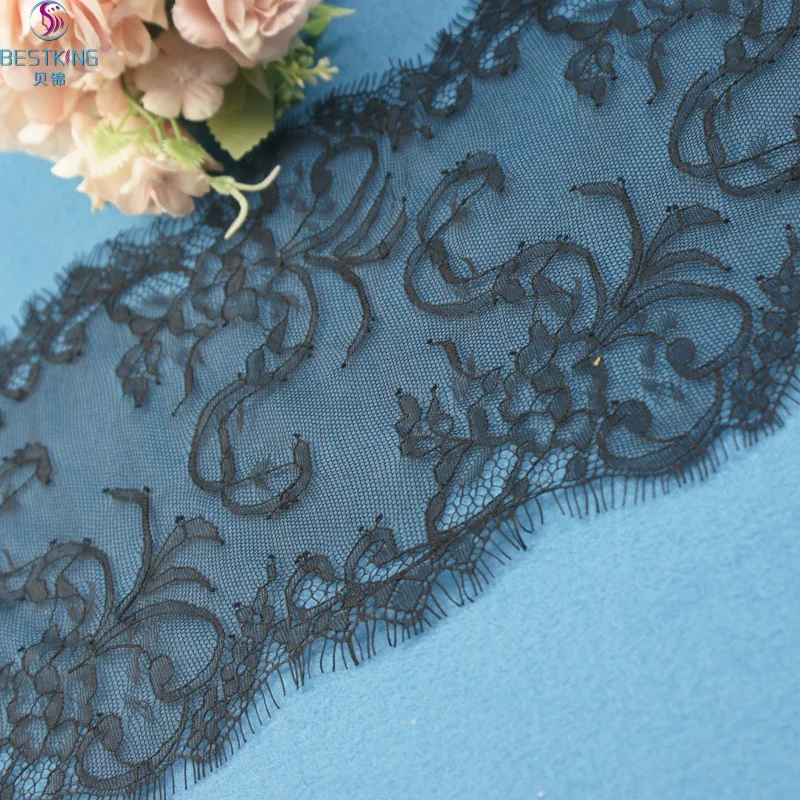 Кружевная отделка 100% нейлоновые ресницы кружевная отделка жесткие ресницы Шантильи