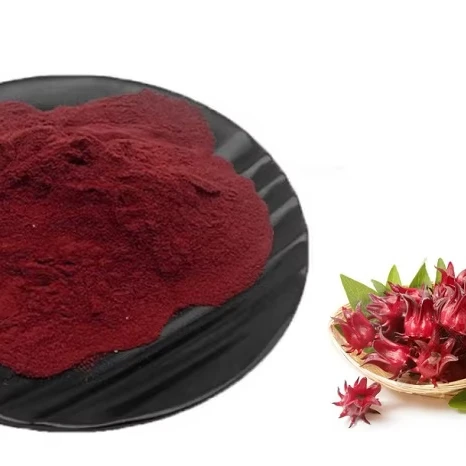 Chinese Natural Pure Plant powder  supplier Food Grade Hibiscus Flower Powder Water- Soluble  Pure Roselle flower powder