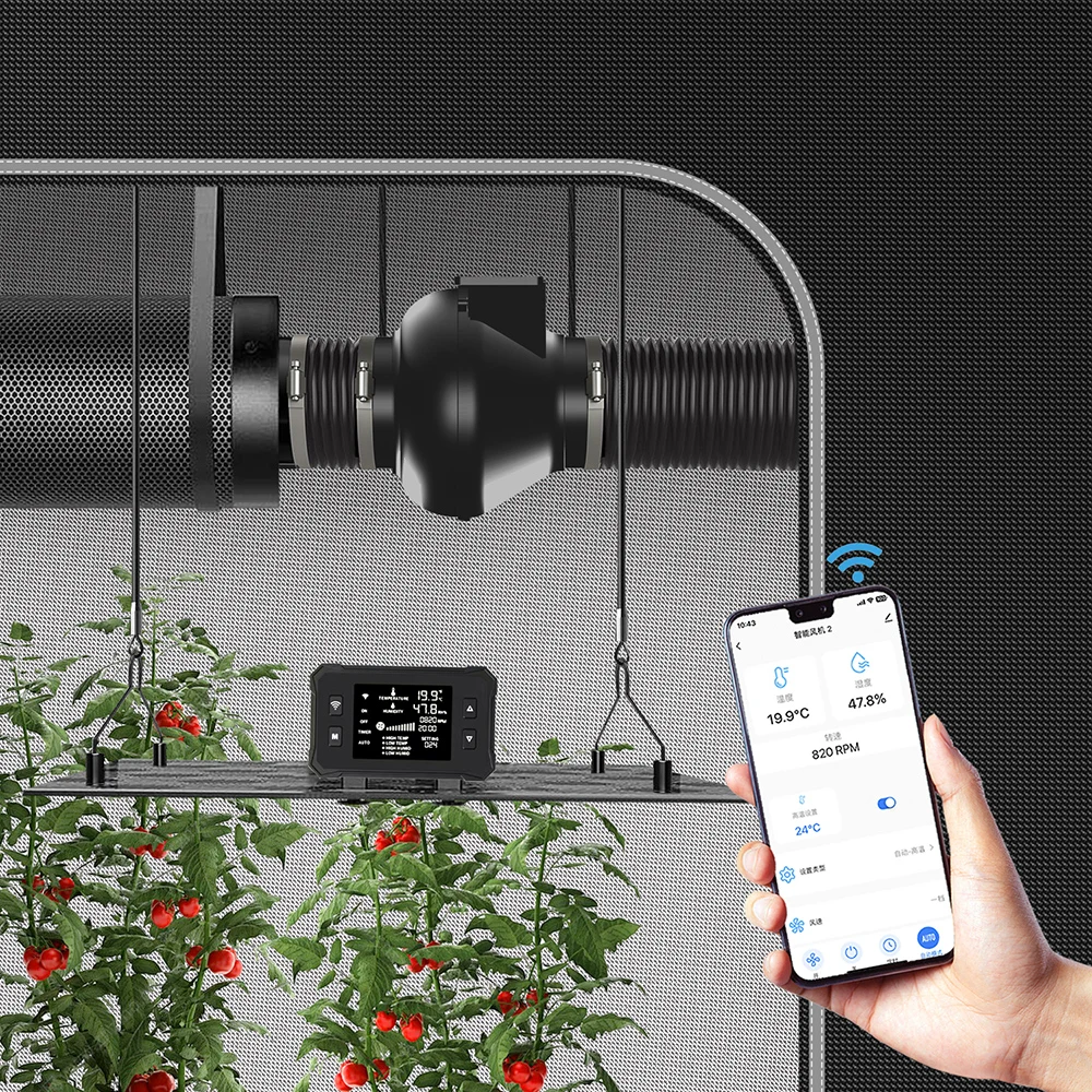 Умный Wi-Fi контроллер Growbox полный комплект 60x60x180 см набор палаток для растений 120 Вт с регулируемой яркостью Светодиодная лампа UV IR Konb вентиляционным вентилятором
