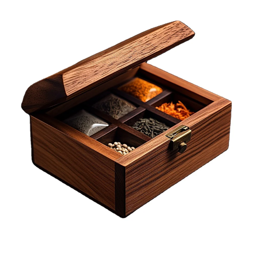 Handcrafted Wooden Masala Box Spice Storage Wooden Spice Box Masala Dabba Spice Box Wooden Best Quality From India