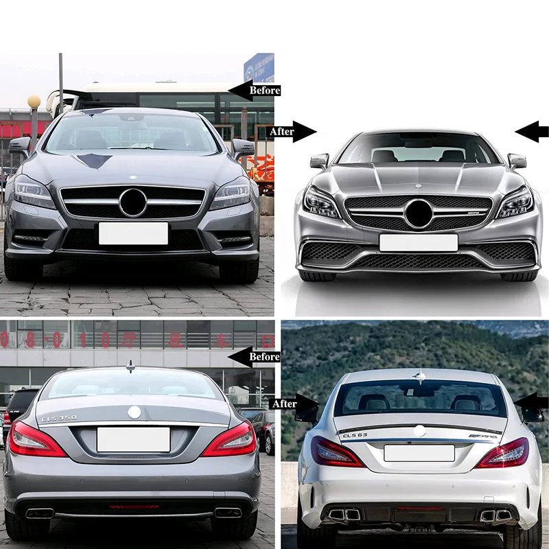 Body Kit for CLS Class W218 2011-2014 Old Upgrade to New CLS63 2015 PP Material Car Bumpers Car Accessories Auto Tuning Parts