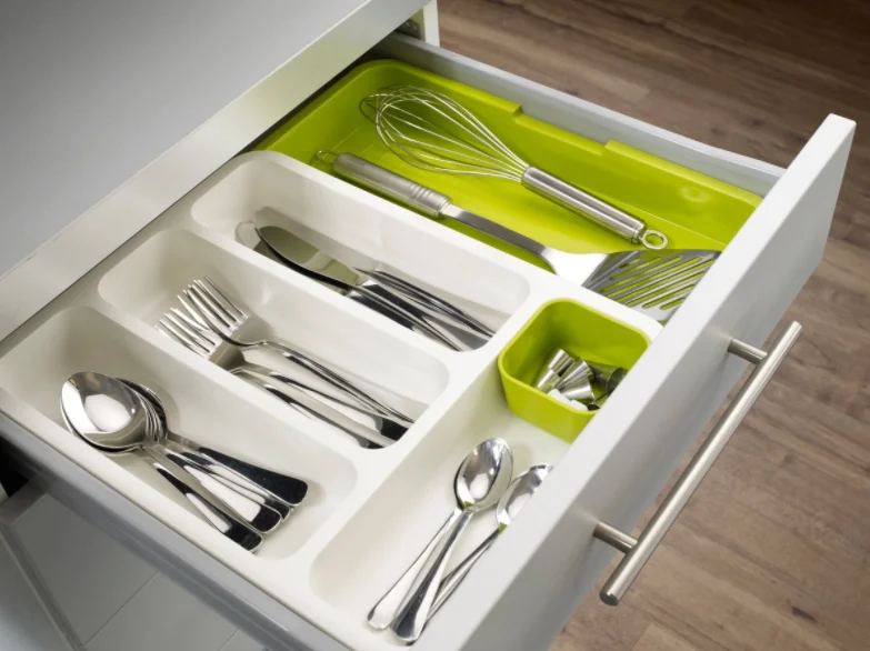 Food Grade Drawer Store Plastic Kitchen Drawer Organizer Tray for Cutlery Utensil and Gadgets