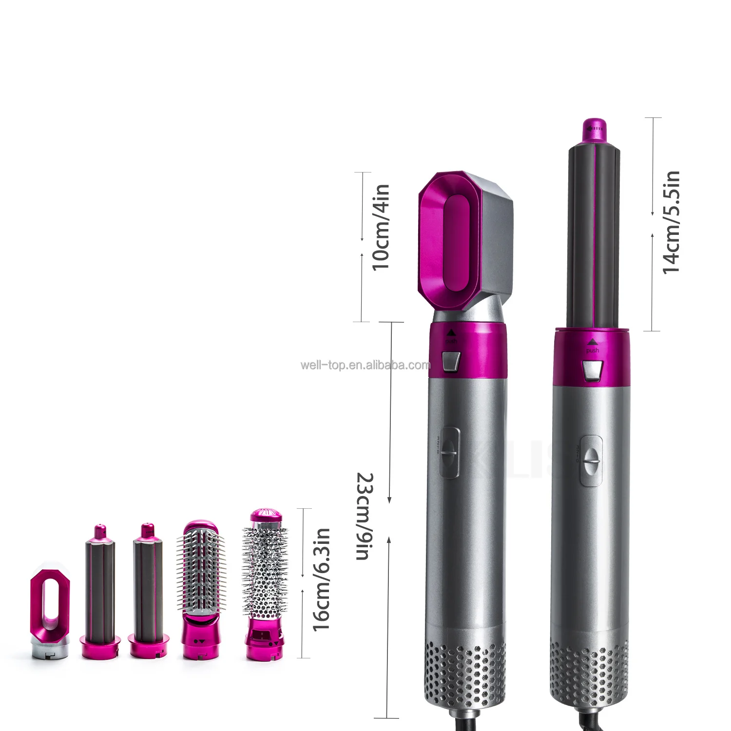 
Amazon Top Seller Wholesale Hair Dryer Professional Hot Cold 1200W Hair Brush Dryer Comb One Step Airbrush Hair Dryer 
