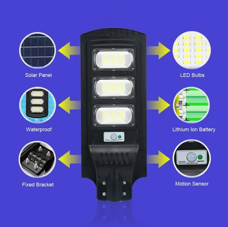 Solar Street Light Waterproof High Lumen Highway Waterproof IP65 50w 100w 150w 200w 250w IP65 Outdoor Remote Control