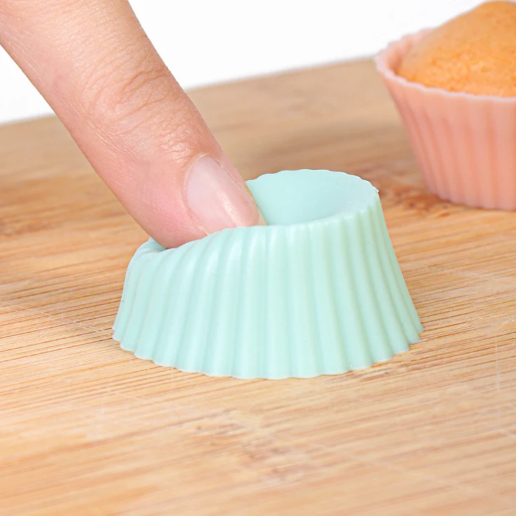 Silicone Baking Pastry Dessert Muffin Wrappers Mold Chocolate Mold Mini Silicone Cupcake Liners OEM ODM Food Grade 12 Pack