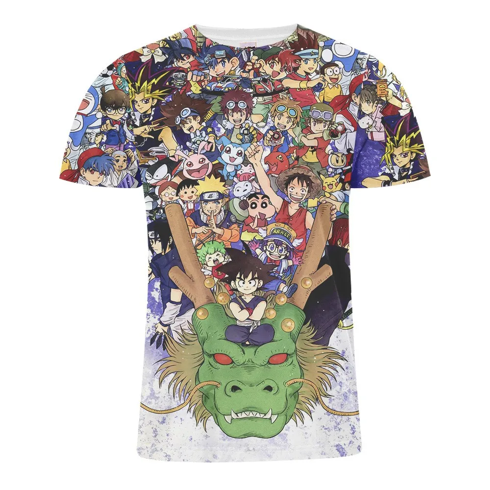 Anime Full Print Clothing Men T Shirt Cartoon Character 3D Printed T-shirt