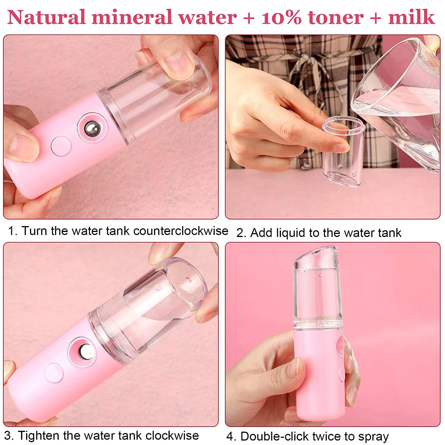 Portable Nano Ionic Facial Steamer Mister Humidifier Nano Handy Beauty Mist Sprayer