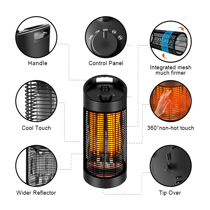 Factory Price Energy Efficient Infrared Carbon Heater Table Top Indoor Home Heater