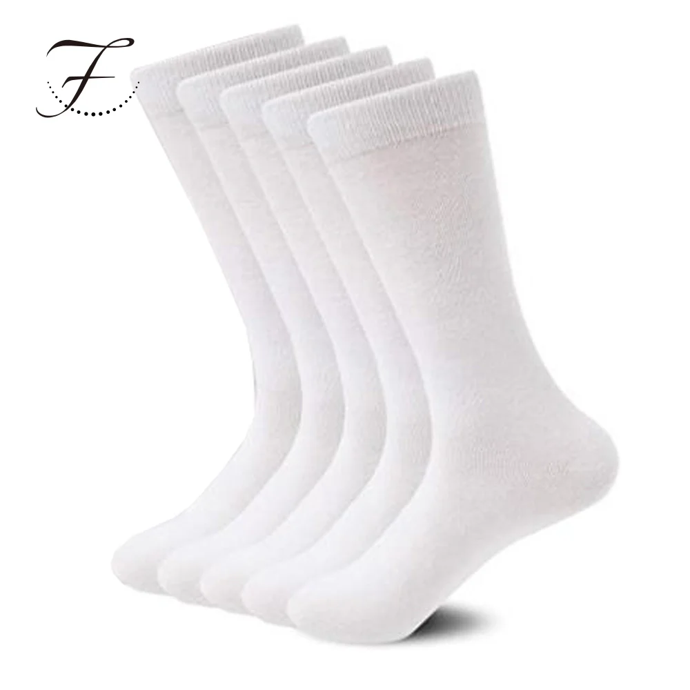 Fiona DDP RTS Low MOQ High Quality Cheaper Business Trip Pure Breathable Cotton Adults Solid Color Crew Women Mens Dress Socks