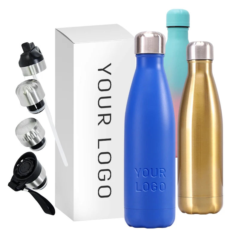 17oz cola shape fitness thermo cup sport eco friendly vacuum metal stainless steel flask insulated water bottle with custom logo