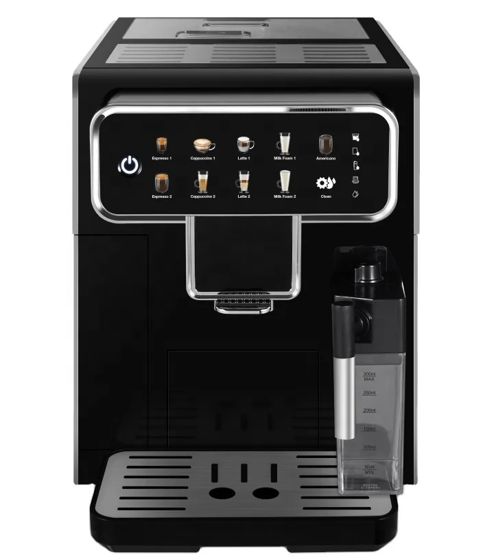 Electric Milk Frother Self cleaning One touch bean to cup Cappuccino Latte Home Office use Automatic Coffee Machine