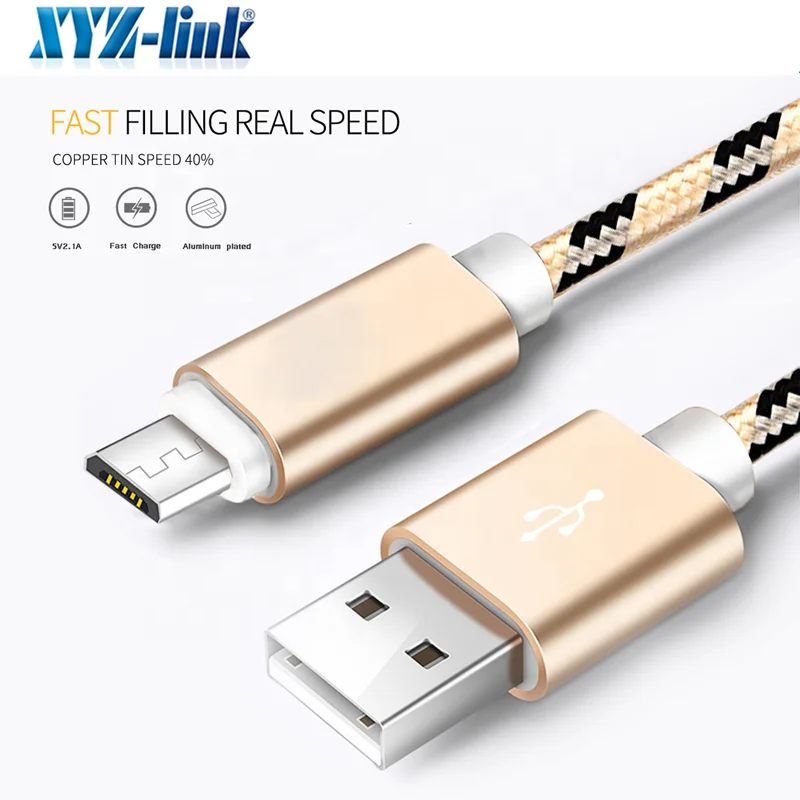 Wholesale 2m 6ft Tiger-pattern Braided Android for Micro usb data fast charging cable trenzado