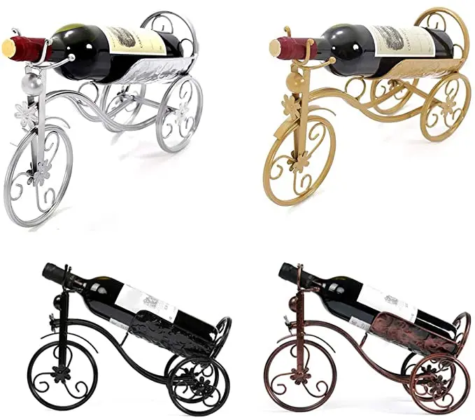 Creative design metal wine rack tricycle-shaped wine storage rack home bar beer whiskey bottle display rack