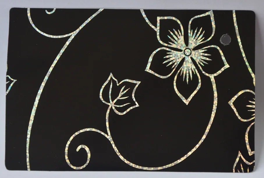 
High Gloss Holographic laser Metallic Sparkle PVC Vacuum Membrane Press Decorative Plastic Sheet for Cabinet, Door and Furniture 