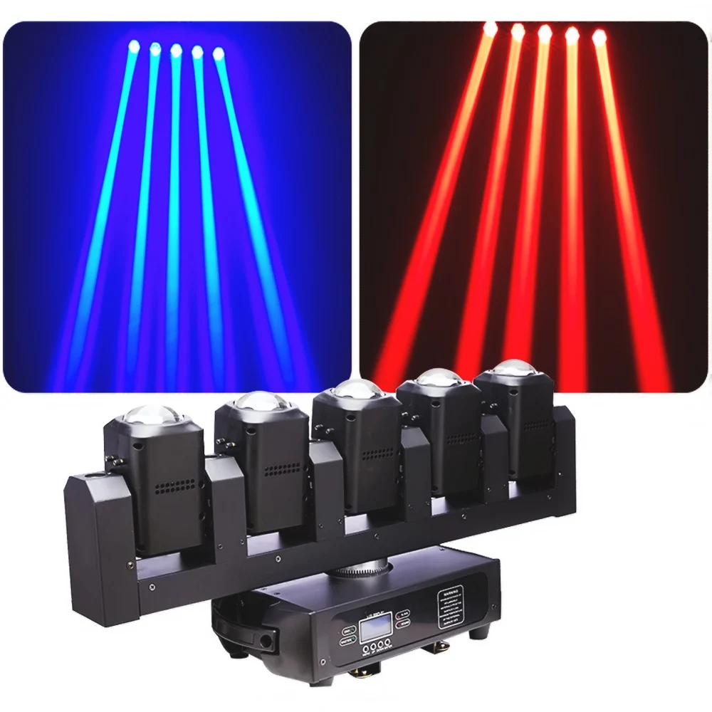 Stage Light Five-fingered Sword 5 Eyes Beam Light Wedding DJ Party KTV Dyed Scanning Spotlight With Strobe LED Moving Head Light