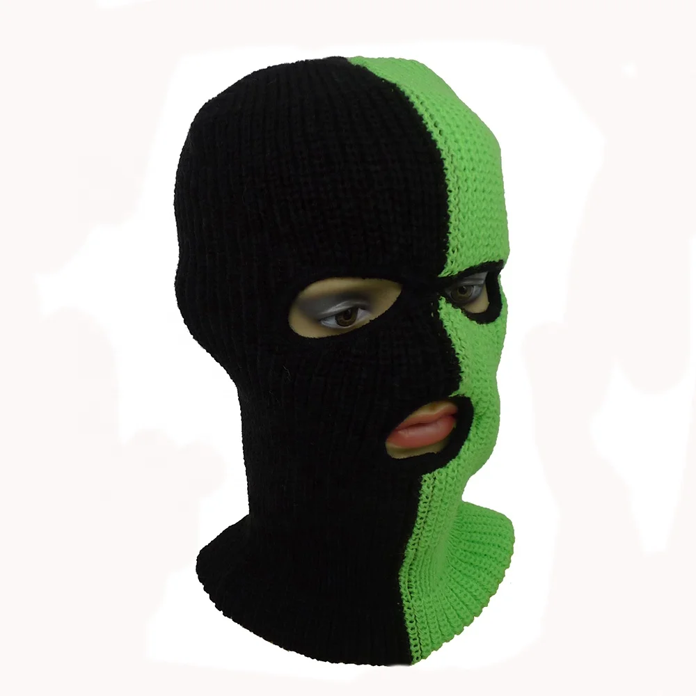 2023 fashion knit face ski mask balaclava hoodie custom thin beanie mask one hole crochet ski maskss for men women